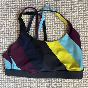 Colorful Striped Women's Sports Bra